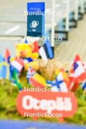 22.08.2024, Otepaeae, Estonia (EST): Event Feature: Nations flags and IBU logo - IBU Summer Biathlon World Championships, super sprint junior men, Otepaeae (EST). www.nordicfocus.com. © Manzoni/NordicFocus. Every downloaded picture is fee-liable.