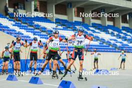 22.08.2024, Otepaeae, Estonia (EST): Konrad Badacz (POL), Andreas Aas (NOR), (l-r) - IBU Summer Biathlon World Championships, super sprint junior men, Otepaeae (EST). www.nordicfocus.com. © Manzoni/NordicFocus. Every downloaded picture is fee-liable.