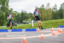 22.08.2024, Otepaeae, Estonia (EST): Matija Legovic (CRO), Jakub Borgula (SVK), (l-r) - IBU Summer Biathlon World Championships, super sprint junior men, Otepaeae (EST). www.nordicfocus.com. © Manzoni/NordicFocus. Every downloaded picture is fee-liable.