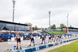 22.08.2024, Otepaeae, Estonia (EST): David Elias (CZE), Georgi Dzhorgov (BUL), Rasmus Tiislar (EST), Bohdan Borkovskyi (UKR), Dias Omarov (KAZ), Konstantin Vasilev (BUL), (l-r) - IBU Summer Biathlon World Championships, super sprint junior men, Otepaeae (EST). www.nordicfocus.com. © Manzoni/NordicFocus. Every downloaded picture is fee-liable.