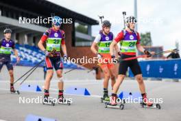 22.08.2024, Otepaeae, Estonia (EST): Andreas Praesterud (NOR), Veselin Belchinski (BUL), Jan Gregor (CZE), (l-r) - IBU Summer Biathlon World Championships, super sprint junior men, Otepaeae (EST). www.nordicfocus.com. © Manzoni/NordicFocus. Every downloaded picture is fee-liable.