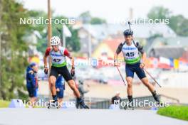 22.08.2024, Otepaeae, Estonia (EST): Vladimir Kocmanek (CZE), Serhii Suprun (UKR), (l-r) - IBU Summer Biathlon World Championships, super sprint junior men, Otepaeae (EST). www.nordicfocus.com. © Manzoni/NordicFocus. Every downloaded picture is fee-liable.