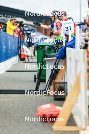 22.08.2024, Otepaeae, Estonia (EST): Sebastian Ilavsky (SVK), Konrad Badacz (POL), (l-r) - IBU Summer Biathlon World Championships, super sprint junior men, Otepaeae (EST). www.nordicfocus.com. © Manzoni/NordicFocus. Every downloaded picture is fee-liable.