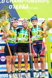 22.08.2024, Otepaeae, Estonia (EST): Inka Hamalainen (FIN), Lora Hristova (BUL), Ragna Fodstad (NOR), (l-r) - IBU Summer Biathlon World Championships, super sprint junior women, Otepaeae (EST). www.nordicfocus.com. © Manzoni/NordicFocus. Every downloaded picture is fee-liable.