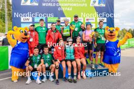 22.08.2024, Otepaeae, Estonia (EST): Lora Hristova (BUL) and the Bulgarian team- IBU Summer Biathlon World Championships, super sprint junior women, Otepaeae (EST). www.nordicfocus.com. © Manzoni/NordicFocus. Every downloaded picture is fee-liable.