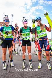 22.08.2024, Otepaeae, Estonia (EST): Inka Hamalainen (FIN), Lora Hristova (BUL), Ragna Fodstad (NOR), (l-r) - IBU Summer Biathlon World Championships, super sprint junior women, Otepaeae (EST). www.nordicfocus.com. © Manzoni/NordicFocus. Every downloaded picture is fee-liable.