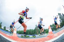 22.08.2024, Otepaeae, Estonia (EST): Lyydia Rainio (FIN), Emilia Zasadna (POL), Hanni Koski (FIN), Eveliina Hakala (FIN), (l-r) - IBU Summer Biathlon World Championships, super sprint junior women, Otepaeae (EST). www.nordicfocus.com. © Manzoni/NordicFocus. Every downloaded picture is fee-liable.