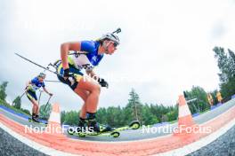 22.08.2024, Otepaeae, Estonia (EST): Oleksandra Merkushyna (UKR), Viktoriia Khvostenko (UKR), (l-r) - IBU Summer Biathlon World Championships, super sprint junior women, Otepaeae (EST). www.nordicfocus.com. © Manzoni/NordicFocus. Every downloaded picture is fee-liable.