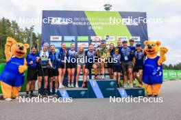 22.08.2024, Otepaeae, Estonia (EST): Inka Hamalainen (FIN) and the Finnish team - IBU Summer Biathlon World Championships, super sprint junior women, Otepaeae (EST). www.nordicfocus.com. © Manzoni/NordicFocus. Every downloaded picture is fee-liable.