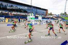 22.08.2024, Otepaeae, Estonia (EST): Valentina Dimitrova (BUL), Ragna Fodstad (NOR), Kseniia Prykhodko (UKR), Agathe Brathagen (NOR), Ilona Plechacova (CZE), (l-r) - IBU Summer Biathlon World Championships, super sprint junior women, Otepaeae (EST). www.nordicfocus.com. © Manzoni/NordicFocus. Every downloaded picture is fee-liable.