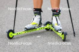 22.08.2024, Otepaeae, Estonia (EST): Anna Nedza-Kubiniec (POL) and her Fischer boots - IBU Summer Biathlon World Championships, super sprint junior women, Otepaeae (EST). www.nordicfocus.com. © Manzoni/NordicFocus. Every downloaded picture is fee-liable.