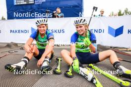 22.08.2024, Otepaeae, Estonia (EST): Kseniia Prykhodko (UKR), Polina Putsko (UKR), (l-r) - IBU Summer Biathlon World Championships, super sprint junior women, Otepaeae (EST). www.nordicfocus.com. © Manzoni/NordicFocus. Every downloaded picture is fee-liable.