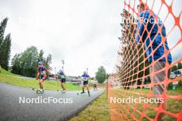 22.08.2024, Otepaeae, Estonia (EST): Anna Torjussen (NOR), Lyydia Rainio (FIN), Viktoriia Khvostenko (UKR), (l-r) - IBU Summer Biathlon World Championships, super sprint junior women, Otepaeae (EST). www.nordicfocus.com. © Manzoni/NordicFocus. Every downloaded picture is fee-liable.