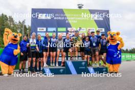 22.08.2024, Otepaeae, Estonia (EST): Inka Hamalainen (FIN) and the Finnish team - IBU Summer Biathlon World Championships, super sprint junior women, Otepaeae (EST). www.nordicfocus.com. © Manzoni/NordicFocus. Every downloaded picture is fee-liable.