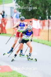 22.08.2024, Otepaeae, Estonia (EST): Elza Bleidele (LAT), Lora Hristova (BUL), (l-r) - IBU Summer Biathlon World Championships, super sprint junior women, Otepaeae (EST). www.nordicfocus.com. © Manzoni/NordicFocus. Every downloaded picture is fee-liable.