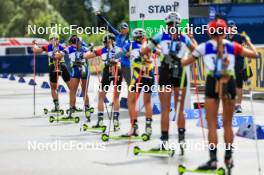 22.08.2024, Otepaeae, Estonia (EST): Event Feature:, Kristjan Oja (EST), Race Director IBU Cup starts the race - IBU Summer Biathlon World Championships, super sprint junior women, Otepaeae (EST). www.nordicfocus.com. © Manzoni/NordicFocus. Every downloaded picture is fee-liable.