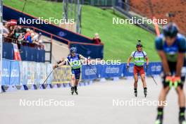 23.08.2024, Otepaeae, Estonia (EST): Oscar Andersson (SWE), Andrejs Rastorgujevs (LAT), (l-r) - IBU Summer Biathlon World Championships, super sprint men, Otepaeae (EST). www.nordicfocus.com. © Manzoni/NordicFocus. Every downloaded picture is fee-liable.