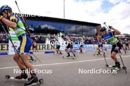 23.08.2024, Otepaeae, Estonia (EST): Alfred Eriksson (SWE), Dmytro Pidruchnyi (UKR), (l-r) - IBU Summer Biathlon World Championships, super sprint men, Otepaeae (EST). www.nordicfocus.com. © Manzoni/NordicFocus. Every downloaded picture is fee-liable.