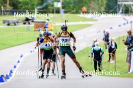 23.08.2024, Otepaeae, Estonia (EST): Tomas Sklenarik (SVK), Vytautas Strolia (LTU), (l-r) - IBU Summer Biathlon World Championships, super sprint men, Otepaeae (EST). www.nordicfocus.com. © Manzoni/NordicFocus. Every downloaded picture is fee-liable.