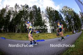 23.08.2024, Otepaeae, Estonia (EST): Anton Dudchenko (UKR), Artem Tyshchenko (UKR), (l-r) - IBU Summer Biathlon World Championships, super sprint men, Otepaeae (EST). www.nordicfocus.com. © Manzoni/NordicFocus. Every downloaded picture is fee-liable.