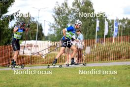 23.08.2024, Otepaeae, Estonia (EST): Tomas Sklenarik (SVK), Olli Hiidensalo (FIN), (l-r) - IBU Summer Biathlon World Championships, super sprint men, Otepaeae (EST). www.nordicfocus.com. © Manzoni/NordicFocus. Every downloaded picture is fee-liable.