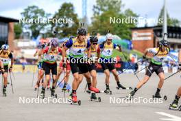 23.08.2024, Otepaeae, Estonia (EST): Tomas Mikyska (CZE), Jonas Marecek (CZE), Adam Vaclavik (CZE), Olli Hiidensalo (FIN), Kristo Siimer (EST), (l-r) - IBU Summer Biathlon World Championships, super sprint men, Otepaeae (EST). www.nordicfocus.com. © Manzoni/NordicFocus. Every downloaded picture is fee-liable.