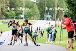 23.08.2024, Otepaeae, Estonia (EST): Tomas Sklenarik (SVK), Vytautas Strolia (LTU), (l-r) - IBU Summer Biathlon World Championships, super sprint men, Otepaeae (EST). www.nordicfocus.com. © Manzoni/NordicFocus. Every downloaded picture is fee-liable.