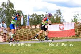 23.08.2024, Otepaeae, Estonia (EST): Dmitrii Shamaev (ROU), Jakub Stvrtecky (CZE), (l-r) - IBU Summer Biathlon World Championships, super sprint men, Otepaeae (EST). www.nordicfocus.com. © Manzoni/NordicFocus. Every downloaded picture is fee-liable.