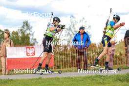 23.08.2024, Otepaeae, Estonia (EST): Rene Zahkna (EST), Artem Tyshchenko (UKR), (l-r) - IBU Summer Biathlon World Championships, super sprint men, Otepaeae (EST). www.nordicfocus.com. © Manzoni/NordicFocus. Every downloaded picture is fee-liable.