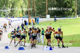 23.08.2024, Otepaeae, Estonia (EST): Otto Invenius (FIN), Rene Zahkna (EST), Dmytro Pidruchnyi (UKR), Michal Krcmar (CZE), Jakub Stvrtecky (CZE), (l-r) - IBU Summer Biathlon World Championships, super sprint men, Otepaeae (EST). www.nordicfocus.com. © Manzoni/NordicFocus. Every downloaded picture is fee-liable.