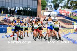 23.08.2024, Otepaeae, Estonia (EST): Cornel Puchianu (ROU), Jonas Marecek (CZE), Andrejs Rastorgujevs (LAT), George Coltea (ROU), Pavel Magazeev (MDA), (l-r) - IBU Summer Biathlon World Championships, super sprint men, Otepaeae (EST). www.nordicfocus.com. © Manzoni/NordicFocus. Every downloaded picture is fee-liable.