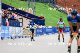 23.08.2024, Otepaeae, Estonia (EST): Oscar Andersson (SWE), Andrejs Rastorgujevs (LAT), (l-r) - IBU Summer Biathlon World Championships, super sprint men, Otepaeae (EST). www.nordicfocus.com. © Manzoni/NordicFocus. Every downloaded picture is fee-liable.