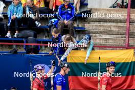 23.08.2024, Otepaeae, Estonia (EST): Tomas Mikyska (CZE), Jonas Marecek (CZE), Adam Vaclavik (CZE), (l-r) - IBU Summer Biathlon World Championships, super sprint men, Otepaeae (EST). www.nordicfocus.com. © Manzoni/NordicFocus. Every downloaded picture is fee-liable.