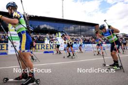 23.08.2024, Otepaeae, Estonia (EST): Alfred Eriksson (SWE), Dmytro Pidruchnyi (UKR), (l-r) - IBU Summer Biathlon World Championships, super sprint men, Otepaeae (EST). www.nordicfocus.com. © Manzoni/NordicFocus. Every downloaded picture is fee-liable.