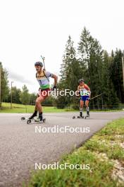 23.08.2024, Otepaeae, Estonia (EST): Andrejs Rastorgujevs (LAT), Cornel Puchianu (ROU), (l-r) - IBU Summer Biathlon World Championships, super sprint men, Otepaeae (EST). www.nordicfocus.com. © Manzoni/NordicFocus. Every downloaded picture is fee-liable.