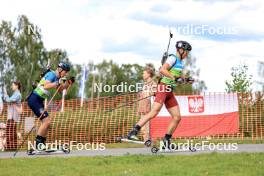 23.08.2024, Otepaeae, Estonia (EST): Dmytro Pidruchnyi (UKR), Andrejs Rastorgujevs (LAT), (l-r) - IBU Summer Biathlon World Championships, super sprint men, Otepaeae (EST). www.nordicfocus.com. © Manzoni/NordicFocus. Every downloaded picture is fee-liable.