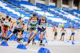 23.08.2024, Otepaeae, Estonia (EST): Vytautas Strolia (LTU), Vladislav Kireyev (KAZ), (l-r) - IBU Summer Biathlon World Championships, super sprint men, Otepaeae (EST). www.nordicfocus.com. © Manzoni/NordicFocus. Every downloaded picture is fee-liable.