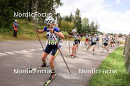 23.08.2024, Otepaeae, Estonia (EST): Anna Kryvonos (UKR), Lotte Lie (BEL), Khrystyna Dmytrenko (UKR), (l-r) - IBU Summer Biathlon World Championships, super sprint women, Otepaeae (EST). www.nordicfocus.com. © Manzoni/NordicFocus. Every downloaded picture is fee-liable.