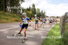 23.08.2024, Otepaeae, Estonia (EST): Anna Kryvonos (UKR), Lotte Lie (BEL), Khrystyna Dmytrenko (UKR), (l-r) - IBU Summer Biathlon World Championships, super sprint women, Otepaeae (EST). www.nordicfocus.com. © Manzoni/NordicFocus. Every downloaded picture is fee-liable.