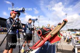 23.08.2024, Otepaeae, Estonia (EST): Sticks at the shooting range Event Feature: - IBU Summer Biathlon World Championships, super sprint women, Otepaeae (EST). www.nordicfocus.com. © Manzoni/NordicFocus. Every downloaded picture is fee-liable.