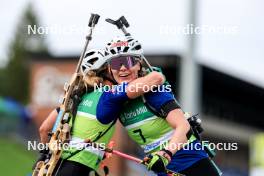 23.08.2024, Otepaeae, Estonia (EST): Paulina Batovska Fialkova (SVK), Suvi Minkkinen (FIN), (l-r) - IBU Summer Biathlon World Championships, super sprint women, Otepaeae (EST). www.nordicfocus.com. © Manzoni/NordicFocus. Every downloaded picture is fee-liable.