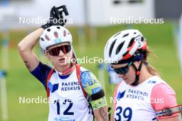 23.08.2024, Otepaeae, Estonia (EST): Arina Kryukova (KAZ), Galina Vishnevskaya-Sheporenko (KAZ), (l-r) - IBU Summer Biathlon World Championships, super sprint women, Otepaeae (EST). www.nordicfocus.com. © Manzoni/NordicFocus. Every downloaded picture is fee-liable.