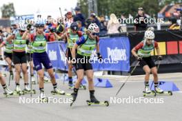 23.08.2024, Otepaeae, Estonia (EST): Alina Stremous (MDA), Anika Kozica (CRO), Paulina Batovska Fialkova (SVK), Tereza Vobornikova (CZE), (l-r) - IBU Summer Biathlon World Championships, super sprint women, Otepaeae (EST). www.nordicfocus.com. © Manzoni/NordicFocus. Every downloaded picture is fee-liable.