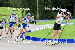 23.08.2024, Otepaeae, Estonia (EST): Annie Lind (SWE), Erika Osterman (SWE), Alina Stremous (MDA), (l-r) - IBU Summer Biathlon World Championships, super sprint women, Otepaeae (EST). www.nordicfocus.com. © Manzoni/NordicFocus. Every downloaded picture is fee-liable.