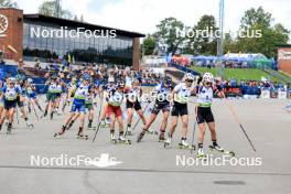 23.08.2024, Otepaeae, Estonia (EST): Liubov Kypiachenkova (UKR), Natalja Kocergina (LTU), Annie Lind (SWE), Baiba Bendika (LAT), Kristyna Otcovska (CZE), Susan Kuelm (EST), Alina Stremous (MDA), Paulina Batovska Fialkova (SVK), (l-r) - IBU Summer Biathlon World Championships, super sprint women, Otepaeae (EST). www.nordicfocus.com. © Manzoni/NordicFocus. Every downloaded picture is fee-liable.