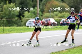 23.08.2024, Otepaeae, Estonia (EST): Natalia Sidorowicz (POL), Maria Remenova (SVK), (l-r) - IBU Summer Biathlon World Championships, super sprint women, Otepaeae (EST). www.nordicfocus.com. © Manzoni/NordicFocus. Every downloaded picture is fee-liable.