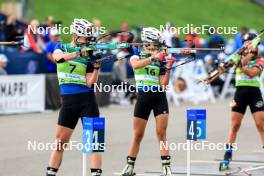 23.08.2024, Otepaeae, Estonia (EST): Suvi Minkkinen (FIN), Venla Lehtonen (FIN), (l-r) - IBU Summer Biathlon World Championships, super sprint women, Otepaeae (EST). www.nordicfocus.com. © Manzoni/NordicFocus. Every downloaded picture is fee-liable.