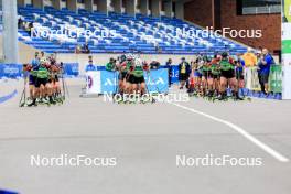 23.08.2024, Otepaeae, Estonia (EST): Paulina Batovska Fialkova (SVK), Tereza Vobornikova (CZE), Lucie Charvatova (CZE), (l-r) - IBU Summer Biathlon World Championships, super sprint women, Otepaeae (EST). www.nordicfocus.com. © Manzoni/NordicFocus. Every downloaded picture is fee-liable.