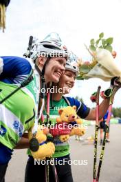 23.08.2024, Otepaeae, Estonia (EST): Suvi Minkkinen (FIN), Venla Lehtonen (FIN), (l-r) - IBU Summer Biathlon World Championships, super sprint women, Otepaeae (EST). www.nordicfocus.com. © Manzoni/NordicFocus. Every downloaded picture is fee-liable.