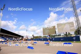 23.08.2024, Otepaeae, Estonia (EST): Regina Ermits (EST), Joanna Jakiela (POL), Tuuli Tomingas (EST), Anastasia Tolmacheva (ROU), (l-r) - IBU Summer Biathlon World Championships, super sprint women, Otepaeae (EST). www.nordicfocus.com. © Manzoni/NordicFocus. Every downloaded picture is fee-liable.